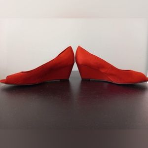 Red Suede Wedges
